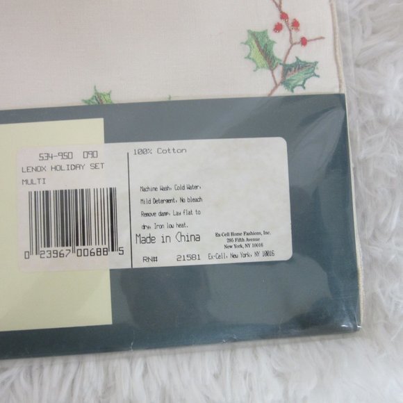 Lenox Fine Linens Christmas Placemats and Napkins New In Package NWT Vintage - Picture 9 of 10